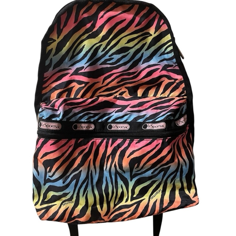 LeSportsac Vibrant Zebra Stripe Backpack NWOT
